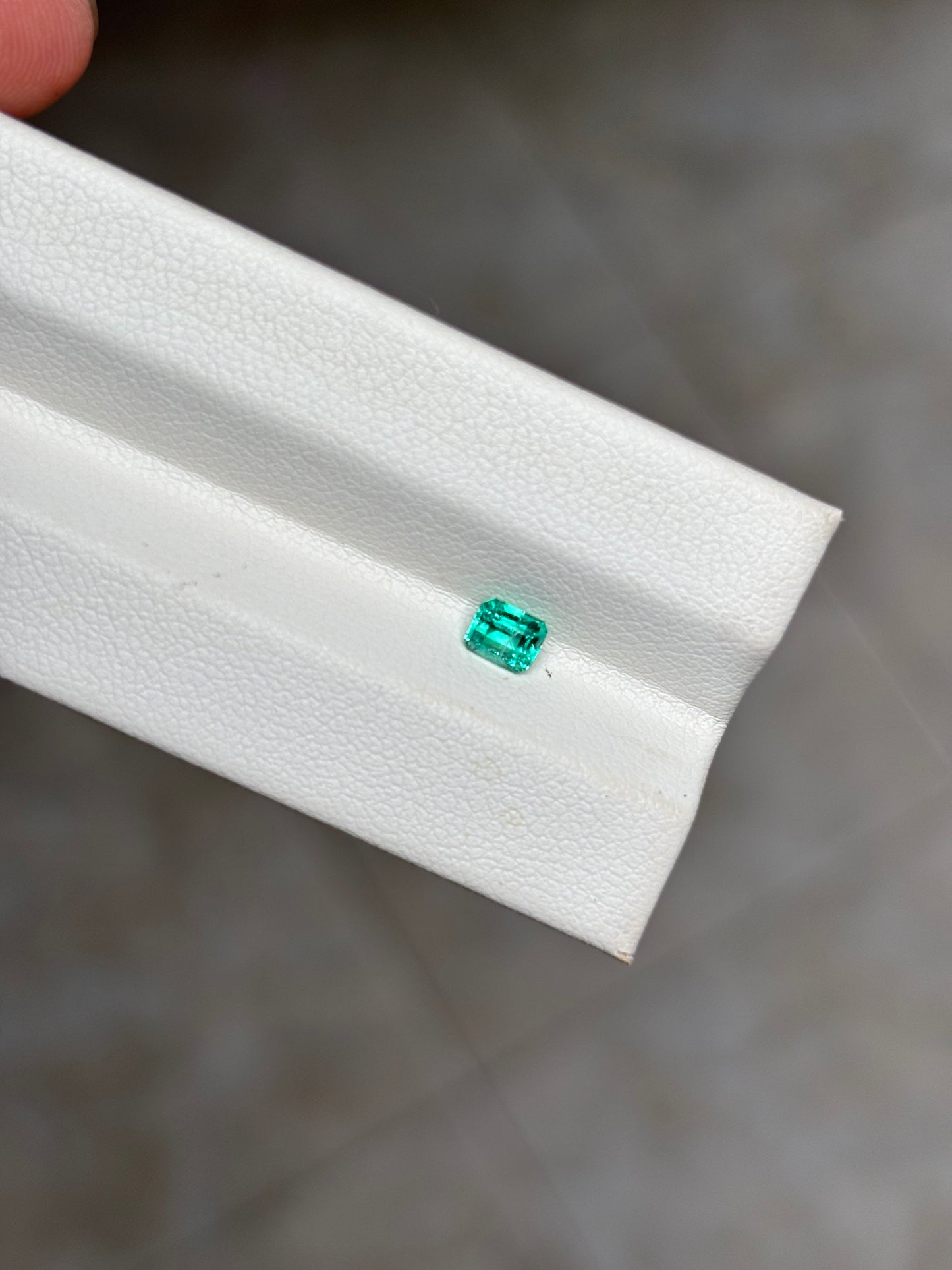 0.38ct Medium Intense Emerald – Emerald Cut Natural Gem (No Oil, GIC Certified)