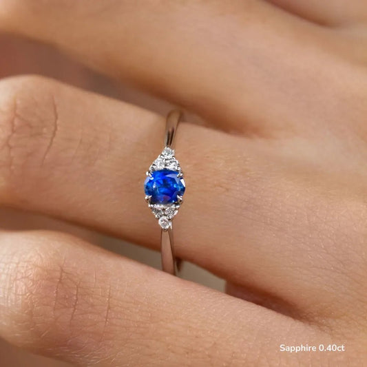 The Tiya - Oval Blue Sapphire - CEYLON BRILLIANCE CO.