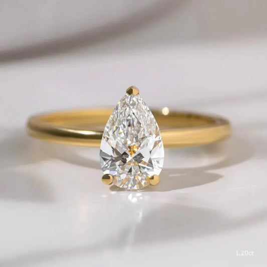 The Nivra - 1.00ct Pear Hidden Halo - CEYLON BRILLIANCE CO.