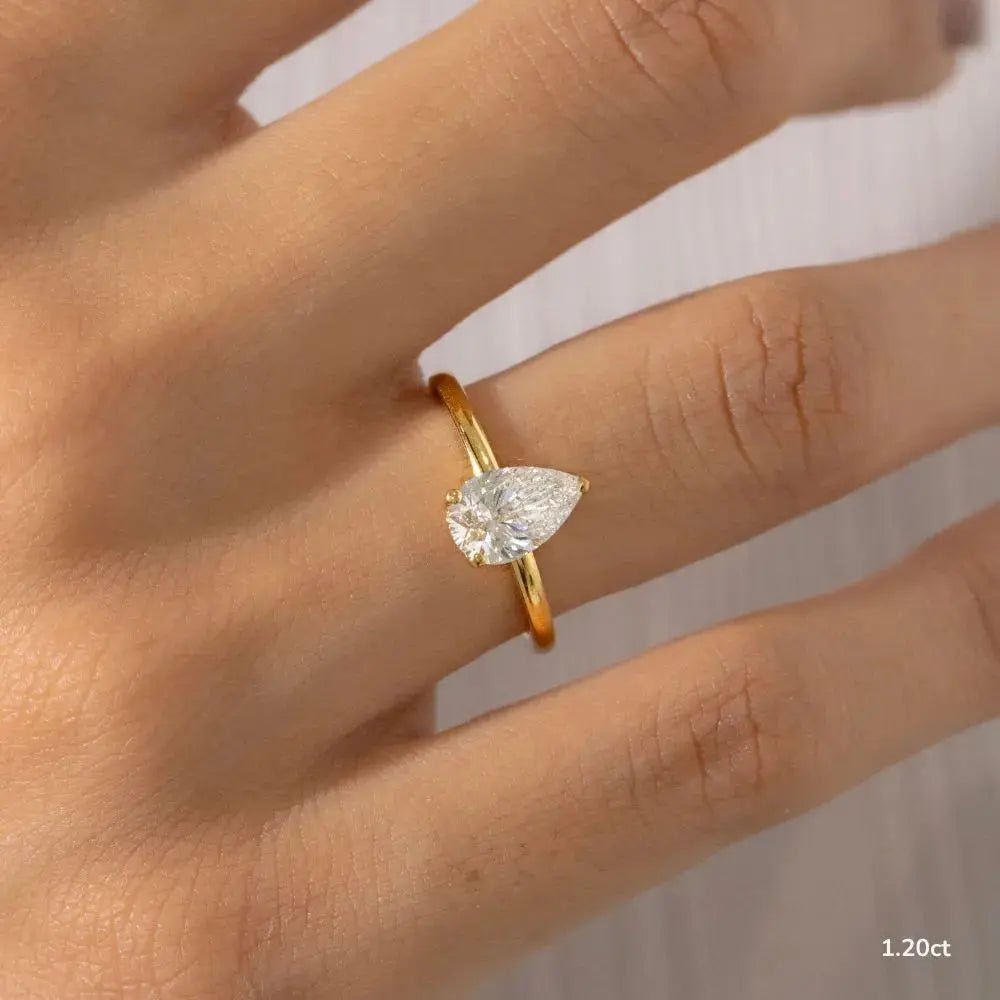 The Nivra - 1.00ct Pear Hidden Halo - CEYLON BRILLIANCE CO.