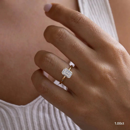 The Tanya - Emerald 1.00ct Solitaire - CEYLON BRILLIANCE CO.