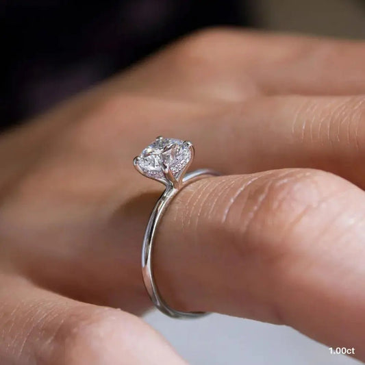 The Nivra - Round 1.00ct Hidden Halo - CEYLON BRILLIANCE CO.