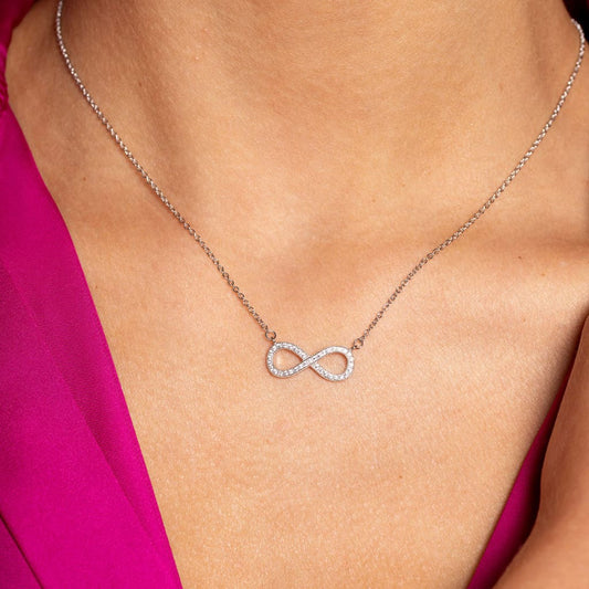 Infinity Necklace - Sterling Silver - CEYLON BRILLIANCE CO.