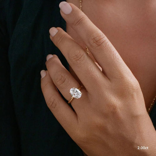 The Lavina - 1.00ct Oval Hidden Halo - CEYLON BRILLIANCE CO.