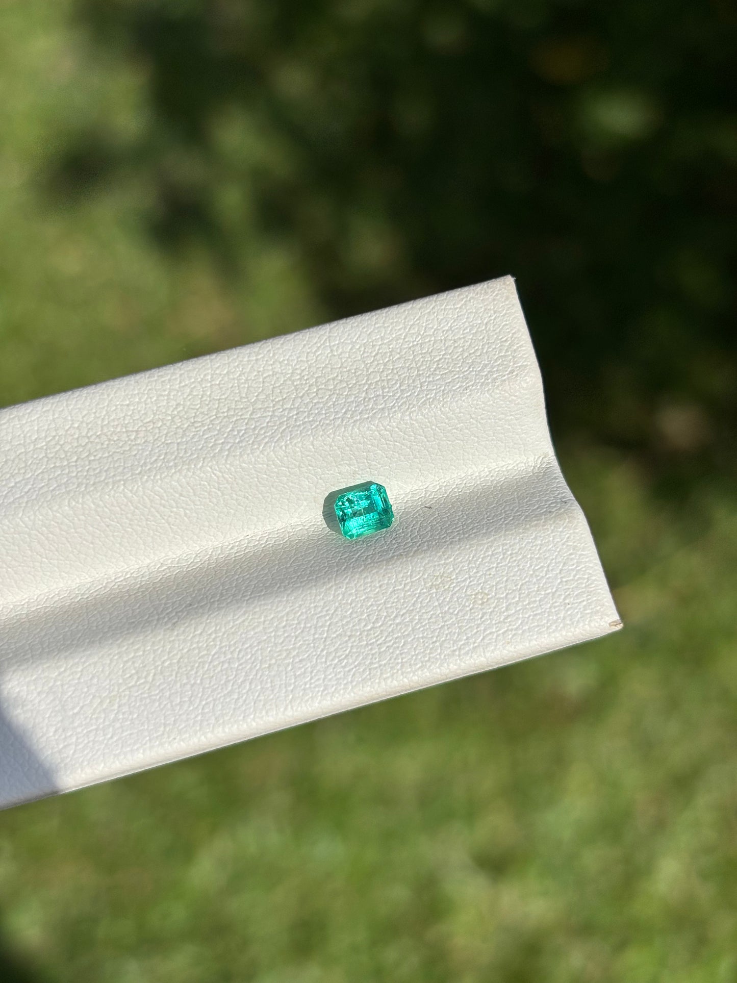 0.38ct Medium Intense Emerald – Emerald Cut Natural Gem (No Oil, GIC Certified)