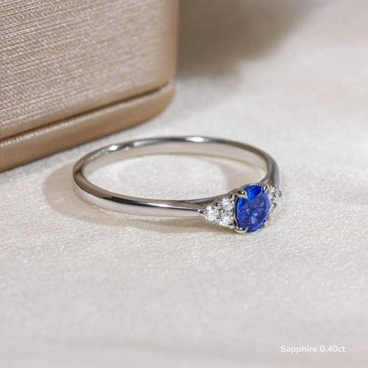 The Tiya - Oval Blue Sapphire - CEYLON BRILLIANCE CO.
