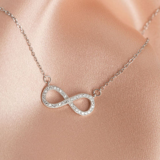 Infinity Necklace - Sterling Silver - CEYLON BRILLIANCE CO.