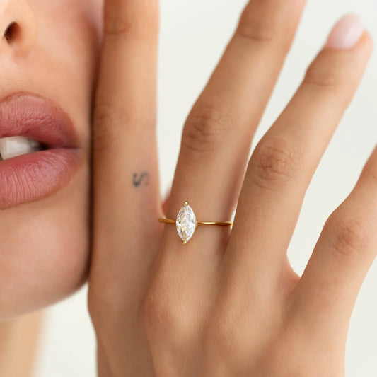 Kiyara Marquise Solitaire Ring