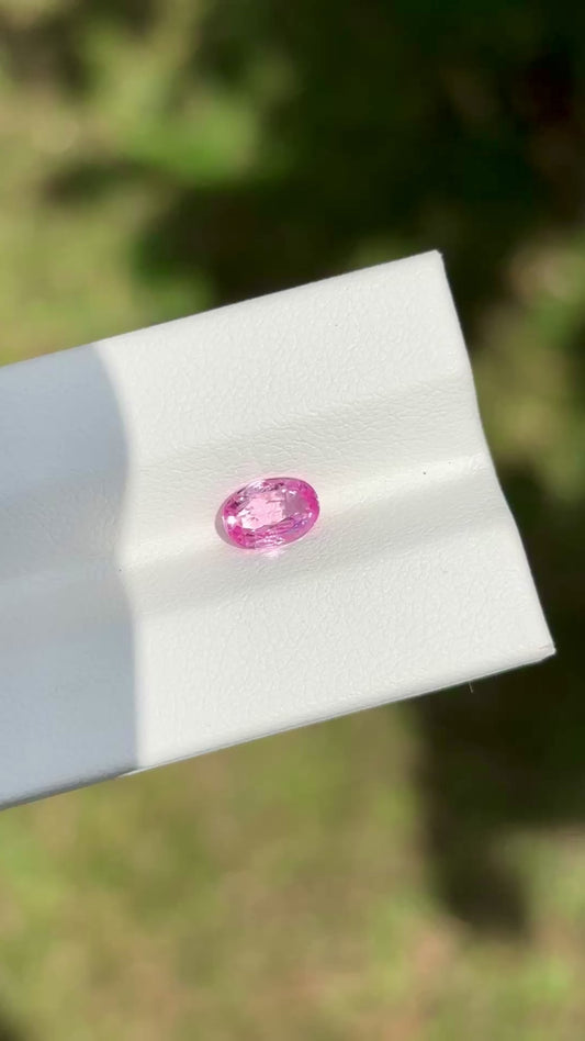 0.86ct Blossom Pink Sapphire – Oval Cut Unheated Natural Gem from Ceylon