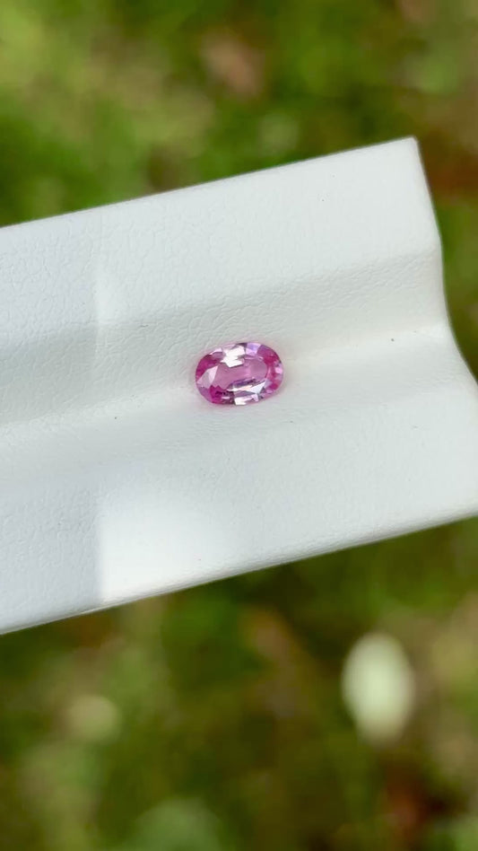 0.78ct Blossom Pink Sapphire – Oval Cut Unheated Natural Gem from Ceylon