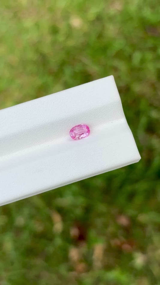 0.86ct Blossom Pink Sapphire – Oval Cut Unheated Natural Gem from Ceylon