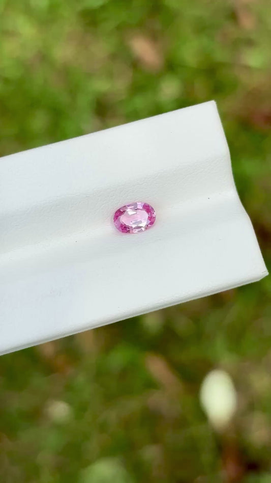 0.78ct Blossom Pink Sapphire – Oval Cut Unheated Natural Gem from Ceylon